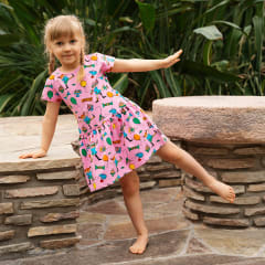 Pippi Longstocking Party Pippi Short-sleeve Dress Pink